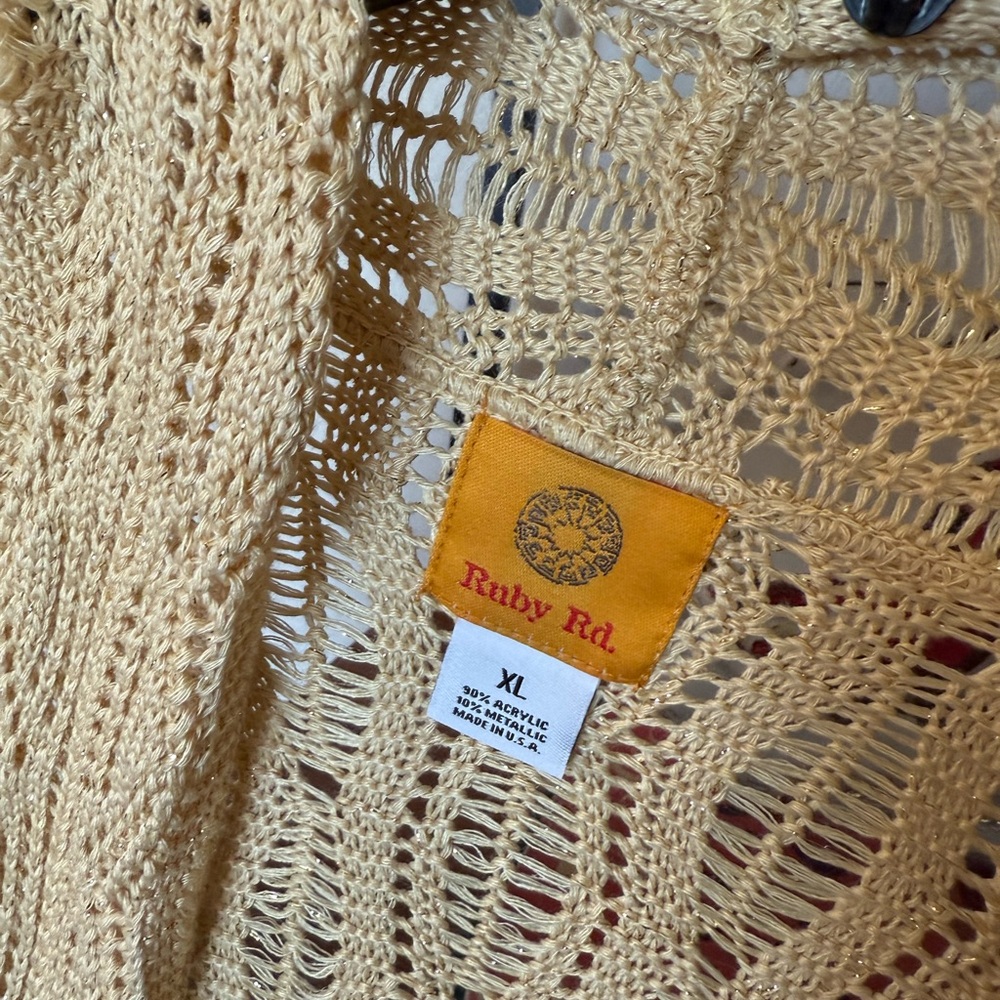 Ruby Rd. Tan Open Knit Sweater - Picture 2 of 3